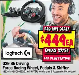 JB Hi-Fi G29 SE Driving Force Racing Wheel, Pedals & Shifter offer