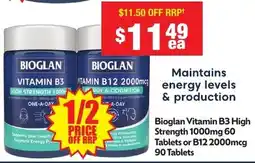 Chemist Warehouse Bioglan Vitamin B3 High Strength 1000mg or B12 2000mcg offer