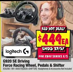 JB Hi-Fi G920 SE Driving Force Racing Wheel, Pedals & Shifter offer