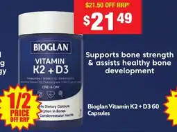 Chemist Warehouse Bioglan Vitamin K2 +D3 offer