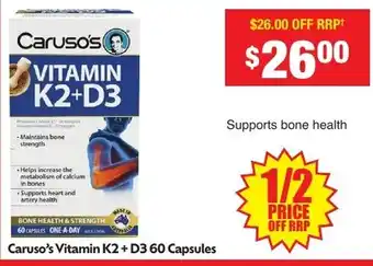 Chemist Warehouse Caruso's Vitamin K2+ D3 offer