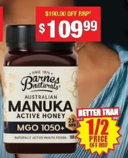 Chemist Warehouse Barnes naturals manuka active honey mgo 1050+ offer
