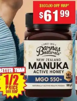 Chemist Warehouse Barnes naturals manuka active honey mgo 550+ offer