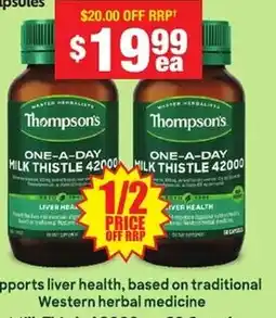 Chemist Warehouse Thompson's Milk Thistle 42000mg offer