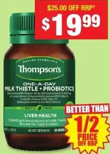 Chemist Warehouse Thompsons One-A-Day Milk Thistle + Probiotics offer