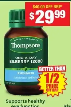 Chemist Warehouse Thompson's one-a-day bilberry 12000 offer