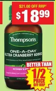 Chemist Warehouse Thompson's one-a-day ultra cranberry 60000 offer