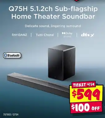 Q75H 5.1.2ch Sub-flagship Home Theater Soundbar