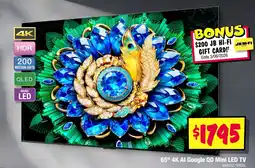 JB Hi-Fi 65" 4K Al Google QD Mini LED TV offer