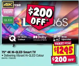 JB Hi-Fi 75" 4K Hi-QLED Smart TV offer