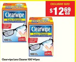 Chemist Warehouse Clearwipe Lens Cleaner 100 Wipes offer