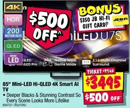 JB Hi-Fi 85" Mini-LED Hi-QLED 4K Smart Al TV offer