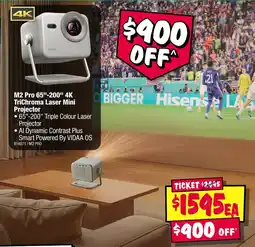 JB Hi-Fi M2 Pro 65"-200" 4K TriChroma Laser Mini Projector offer