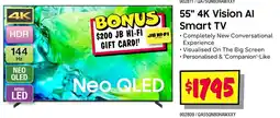 JB Hi-Fi 55" 4K Vision Al Smart TV offer