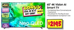 JB Hi-Fi 65" 4K Vision Al Smart TV offer