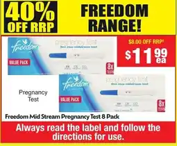 Chemist Warehouse Freedom Mid Stream Pregnancy Test offer