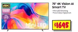 JB Hi-Fi 75" 4K Vision Al Smart TV offer