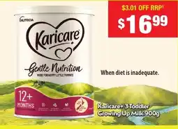 Chemist Warehouse Karicare+ 3 Toddler Growing Up Milk 900 g offer