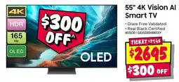 JB Hi-Fi 55" 4K Vision Al Smart TV offer