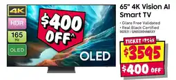 JB Hi-Fi 65" 4K Vision Al Smart TV offer