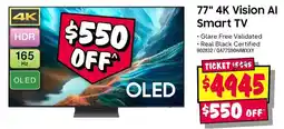 JB Hi-Fi 77" 4K Vision Al Smart TV offer