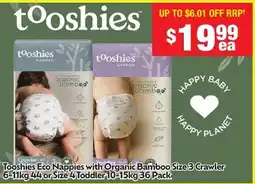 Chemist Warehouse Tooshies Eco Nappies with Organic Bamboo offer