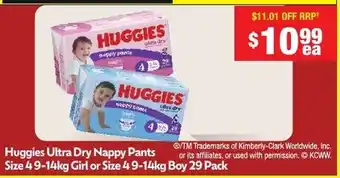Chemist Warehouse Huggies Ultra Dry Nappy Pants offer