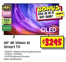 JB Hi-Fi 65" 4K Vision Al Smart TV offer