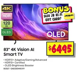 JB Hi-Fi 83" 4K Vision Al Smart TV offer