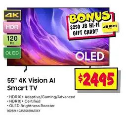 JB Hi-Fi 55" 4K Vision Al Smart TV offer