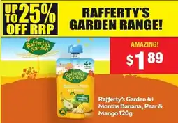 Chemist Warehouse Rafferty's Garden 4+ Months Banana, Pear & Mango offer