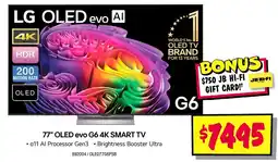 JB Hi-Fi 77" OLED evo G6 4K SMART TV offer