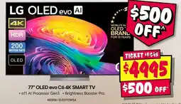 JB Hi-Fi 77" OLED evo C6 4K SMART TV offer