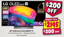 JB Hi-Fi 48" OLED evo C6 4K SMART TV offer