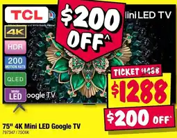 JB Hi-Fi 75" 4K Mini LED Google TV offer