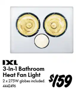Bunnings 3-In-1 Bathroom Heat Fan Light offer