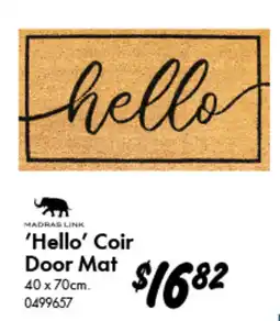 Bunnings Hello Coir Door Mat offer