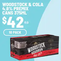 IGA Liquor Woodstock & cola 4.8% premix cans offer