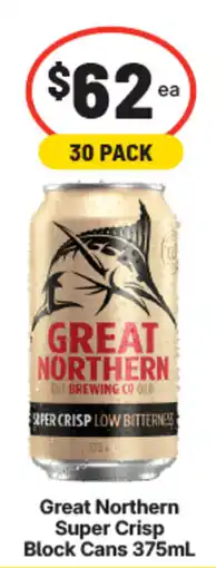 IGA Liquor Great Northern Super Crisp Block Cans offer