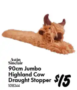 Bunnings Jumbo Highland Cow Draught Stopper offer