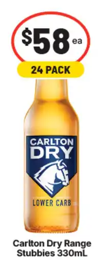 IGA Liquor Carlton Dry Range Stubbies offer