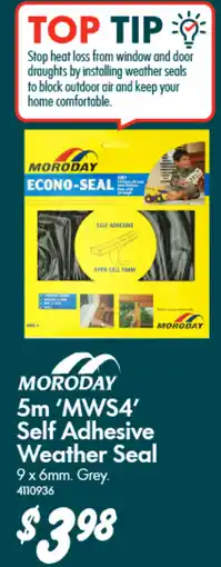 Bunnings MWS4' Self Adhesive Weather Seal offer