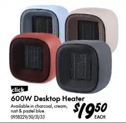 Bunnings 600W Desktop Heater offer