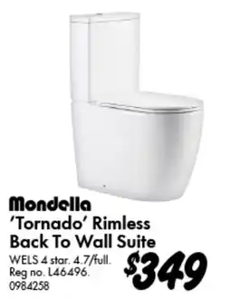 Bunnings Tornado Rimless Back To Wall Suite offer