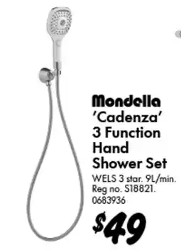 Bunnings Cadenza 3 Function Hand Shower Set offer