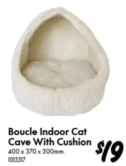 Bunnings Boucle Indoor Cat Cave With Cushion offer