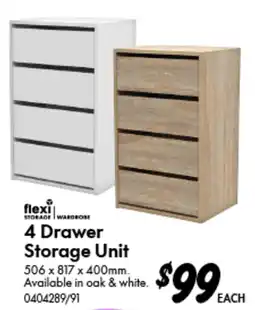 Bunnings 4 Drawer Storage Unit offer