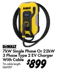 Bunnings 7kW Single Phase Or 22kW 3 Phase Type 2 EV Charger With Cable offer