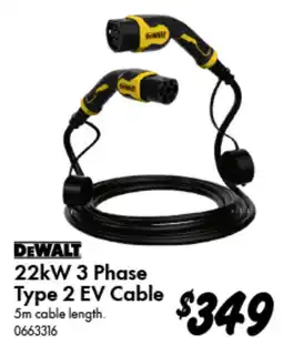 Bunnings 22kW 3 Phase Type 2 EV Cable offer