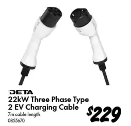 Bunnings 22kW Three Phase Type 2 EV Charging Cable offer